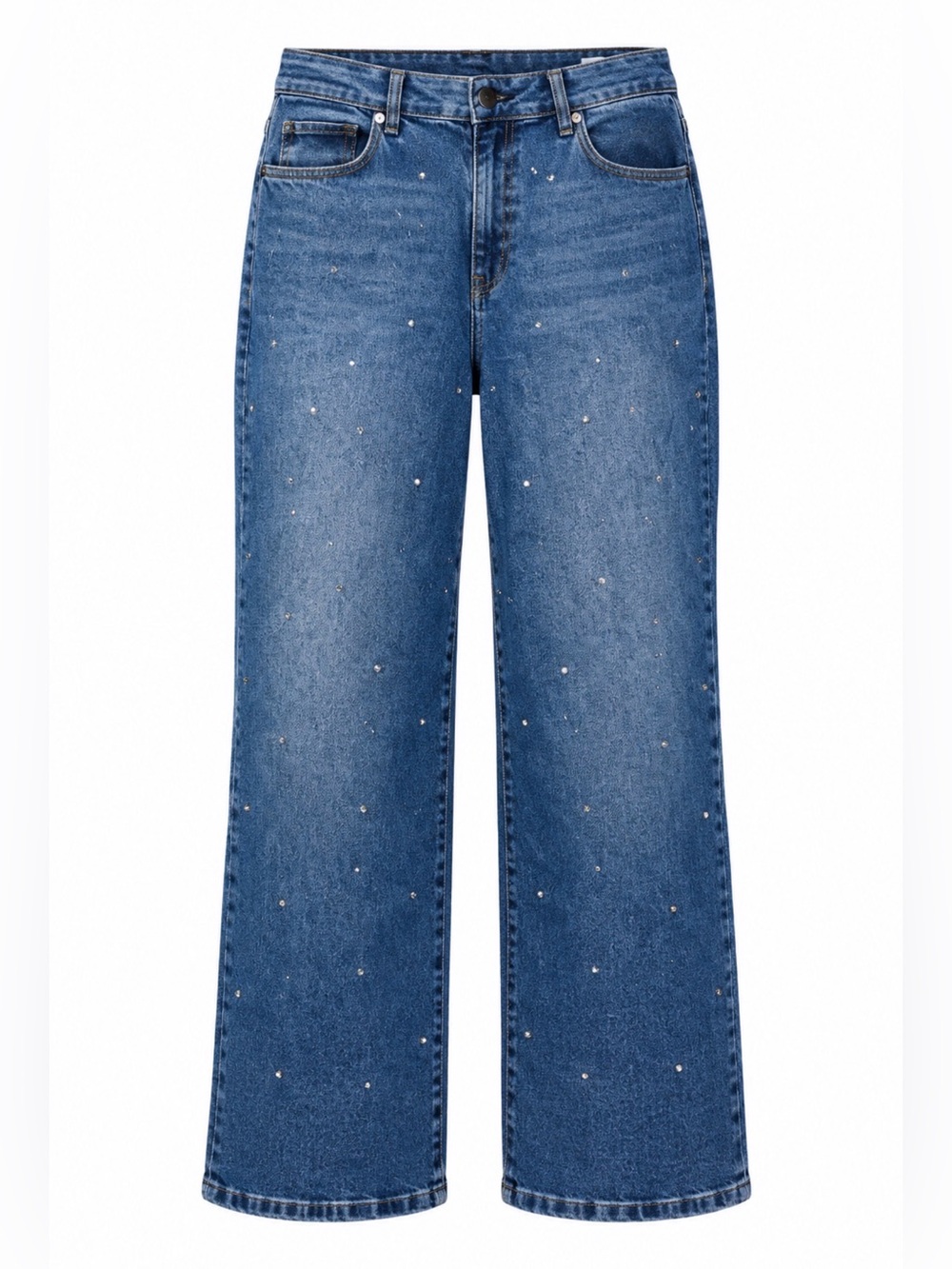 Jessica Simpson Zinnia Wide Leg Boyfriend Jeans Studded Size 14 Denim